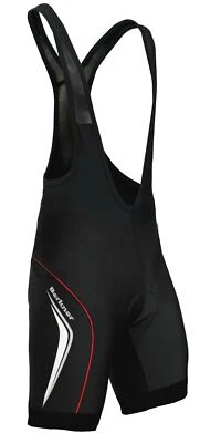 Berkner - Derek, Trägerhose, Radhose mit Gelpolster Übergröße 3, 4XL schwarz rot