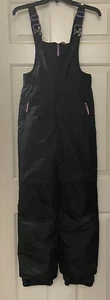 Girls C9 CHAMPION BLACK Pink SNOW SKI SNOWBOARD PANTS BIBS OVERALLS L 10-12 - Picture 1 of 7