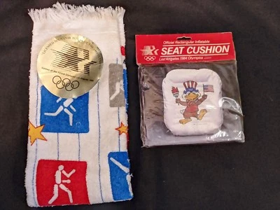Лос-Анджелес 1984 Олимпийских игр надувной сиденье подушка и полотенце для рук новый - Изображение 1 из 4