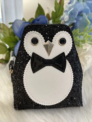 Nuevo Monedero Kate Spade Clifton Lane Negro Brillo Pingüino Ártico Novedad Regalo Foto 1 de 4