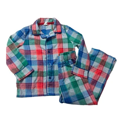 Conjunto de pijama de franela ligera a cuadros Gymboree niños S 5 6 vacaciones Navidad Foto 1 de 4