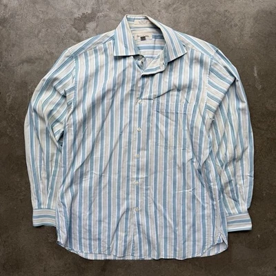 John W Nordstrom Shirt Mens Medium Aqua Blue White 100% Cotton Classic Button-Up - Image 1 of 4