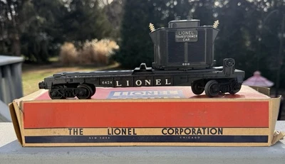 Lionel Vintage No. 6818 Flat Car with Transformer with original box. - Image 1 of 3