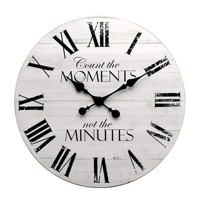 24 Inch Inspritional Silent Quartz Clock,White Distressed Shiplap Farmhouse W... - Image 1 of 4
