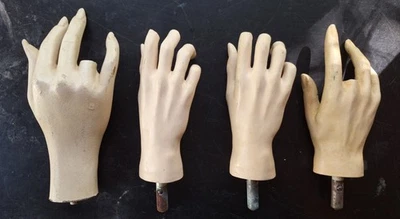LOT of 4 VINTAGE MANNEQUIN HAND LIFE SIZE HALLOWEEN PROP DISPLAY SPOOKY THEATRE! - Image 1 of 2
