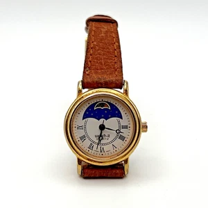 Vintage Watch It Mondphasenuhr funktioniert Damen braun Leder wie besehen - Bild 1 von 10