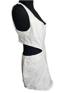 Abito ZARA corsetto denim L 12 bianco taglio laterale blogger fave zip laterale elasticizzato - Foto 1 di 10