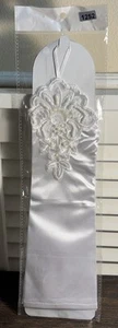 GUANTI DA SPOSA VINTAGE NUOVI GOMITO 2004 pizzo bianco finta perla paillettes senza dita - Foto 1 di 4