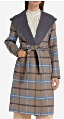 $ 475 NOVO COM ETIQUETAS CASACO ELIE TAHARI CATEDRAL/MIRAGEM AZUL WALLACE XADREZ TAMANHO EUA P  - Imagem 1 de 4