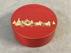 VTG Otagiri Laquerware Golden Coach 6 Coaster Set With Case MCM Christmas Japan - Picture 1 of 5