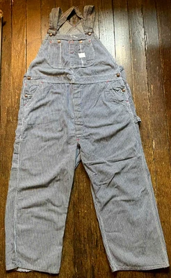 Vintage 60's Big Mac Express stripe overalls, Union Made Coveralls - Image 1 of 4