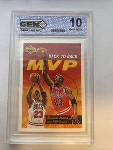 1992 UPPER DECK MVP #67 MICHAEL JORDAN BULLS GEM Graded 10 - Picture 1 of 2
