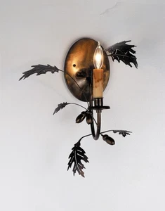 Meyda Tiffany 82365 Acorn & Oak Leaves 13"W 1 Light Wall Sconce - Copper - Picture 1 of 1
