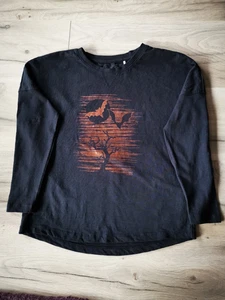 ESPRIT'MädchenPulloverLangarmShirtOberteilFledermausAufdruckCottonSchwarzS/140 - Bild 1 von 6