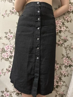 Gudrun Sjoden Skirt Women’s Lagenlook Linen Black Sz XL - Image 1 of 4