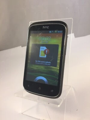 HTC Desire C PL01110 Unlocked Black Mini Smartphone Cracked 5MP CAM 512MB RAM    - Image 1 of 4