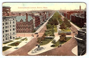 Vintage Postkarte Massachusetts, Commonwealth Avenue, Boston, MA. um 1912 - Bild 1 von 3