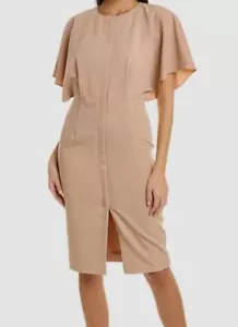 $415 Black Halo Women's Brown Holland Sheath Dress Size 8 - Picture 1 of 2