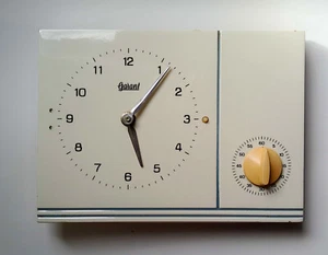 GARANT K48/5 Wanduhr Küchenuhr 50/ 60er Jahre Keramik mit Kurzzeitmesser - läuft - Bild 1 von 5