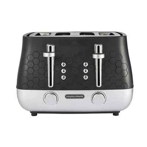 Morphy Richards Cassini 4 Slice Toaster Moonless Night Black & Silver 243020 - Picture 1 of 11
