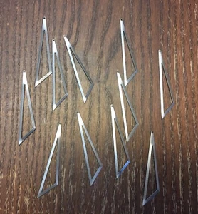 Vintage Aged Silver Industrial Open Angled Triangle Dagger Drips Charms Lot - Picture 1 of 5