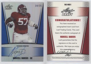 2011 Leaf Metal Draft Prismatic Blue /25 Marcell Dareus #RC-MD1 Rookie Auto RC