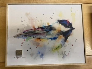 BIG SKY CARVERS Dean Crouser CANVAS BIRD FRAMED PRINT Black Cap Chickadee 8X10 1 - Picture 1 of 3