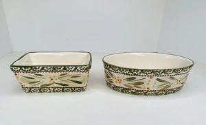 2 Temptations Old World Mini Sartenes de Pan Verde - SOLO Rectángulo Ovalado *LEER Estado. - Imagen 1 de 10