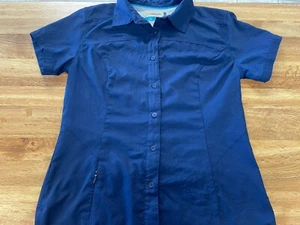 MAGELLAN OUTDOOR Mag Wick Women’s Blue Short Sleeve Fishing Shirt Sz. S - Picture 1 of 6