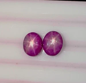 5.48Ct Excellent 2pcs 100% Natural Unheat Star Ruby Loose Gemstone - Picture 1 of 4