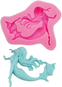 Mermaid Silicone Mould Fairy Cupcakes Fondant Baking Decorating Birthday Toppers - Picture 1 of 8