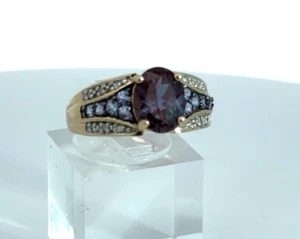 10 Karat Gelbgold 1 Karat Alexandrit Ring mit Tansanit & Diamant - Bild 1 von 8