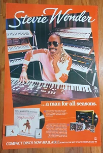 STEVIE WONDER ...a man for all seasons 1984 Motown promo poster 24 x 36 - Picture 1 of 6