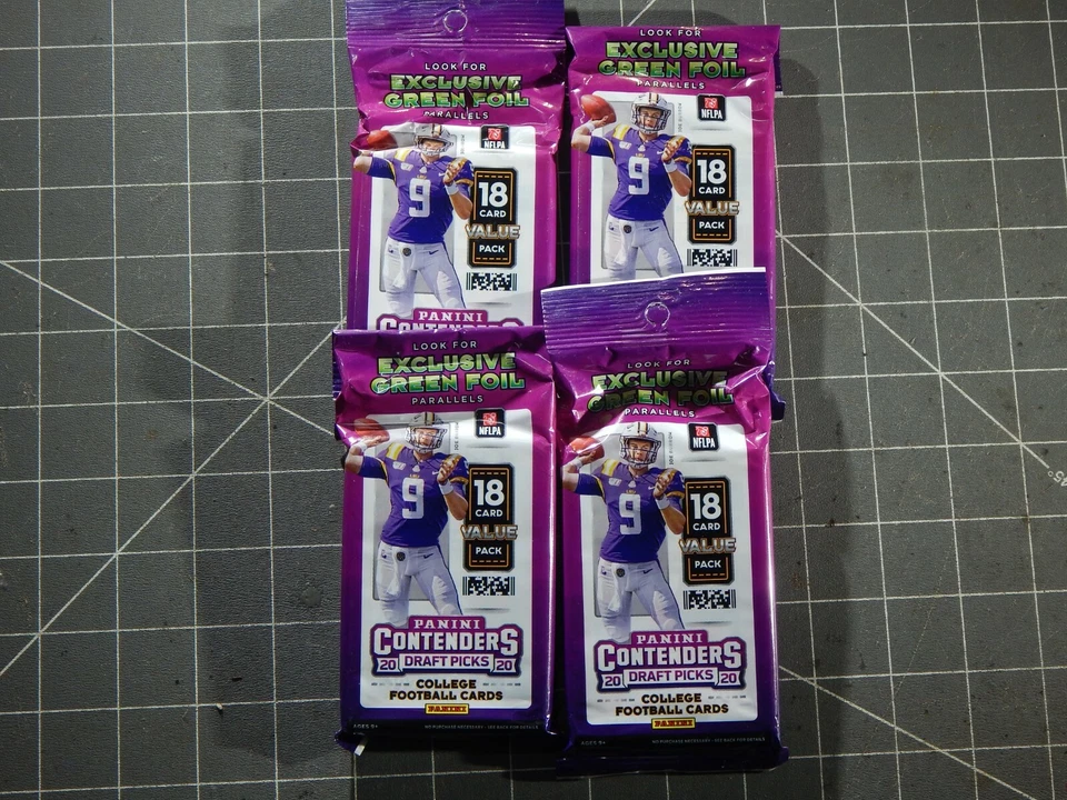 Lot 4 2020 Panini Contenders Draft Picks Football Fat Pack 18 NFL Cards  - Image 1 of 1
