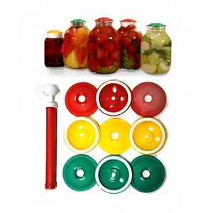 SET FÜR VAKUUM EINMACHWACHS MB DECKEL PUMPE + 9 KUNSTSTOFFDECKEL - Bild 1 von 5