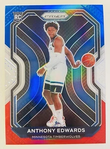 Anthony Edwards 2020-21 Panini Prizm RC Rookie #258 Red White Blue - Clean, Top - Bild 1 von 3