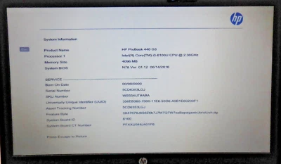 14 «HP PROBOOK 440 G3 ноутбука i3-6100U @ 2,30 ГГц 4GB DDR4 180GB SSD, без ОС - Изображение 1 из 4