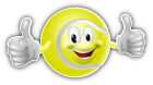 Happy Tennis Ball Mascot Car Bumper Sticker Decal - 3'', 5'', 6'' or 8''