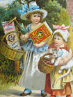 Stickney & Poor's Mustards Spices & Extracts 2 Girls Bakets Cat from Market T50