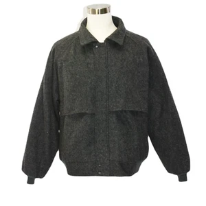 80s Harry Charcoal Gray Bomber Jacket Men's XL Vintage Utility Coat The Fox - Picture 1 of 3