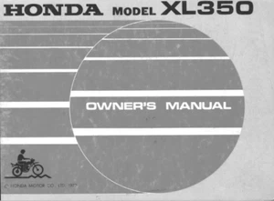 1974 Oem Honda Xl 350 xl350 owners manual Printed Booklet (remanufactured) - Picture 1 of 8