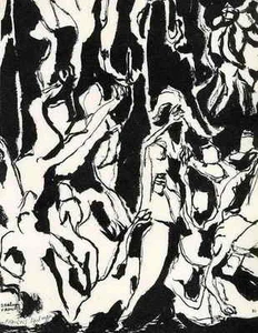 MULTITUDE - Francois SZULMAN - Handsigniert auf ARCHES 1965 - Picture 1 of 1