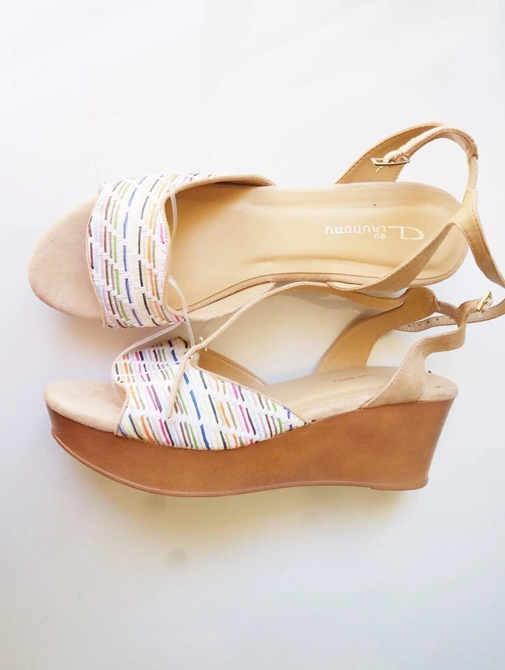 Sandalias de cuña chinas de lavandería arco iris Modcloth Foto 1 de 1