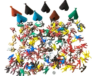 VINTAGE PAYTON TOYS 1950-60S WESTERN 54 MM COWBOYS INDIANS TEE PEES 161 PCs - Picture 1 of 4