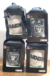Set 4 decorazioni natalizie Team Sports NFL Football Oakland Raiders LV LA LED - Foto 1 di 10
