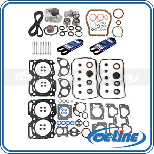 Full Head Gasket Bolt Serpentine Timing Belt Water Pump Fit 2003 Subaru Impreza - Picture 1 of 12