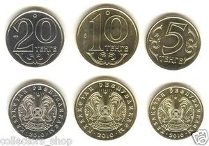 KAZAKHSTAN: Set of 3 regular coins *date 2010*UNC - Picture 1 of 1