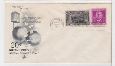 TurtlesTradingPost -20 Cent Special Delivery #E19 FDC 1951 Artcraft Cachet - Image 1 of 2