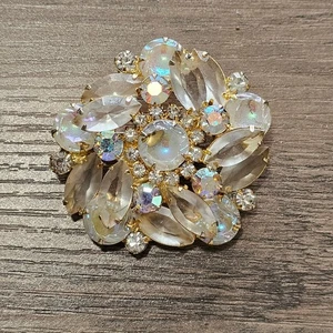 Broche De Colección D&E Juliana Navette Transparente y Estrás Escoteado - Pieza de Libro - Imagen 1 de 6