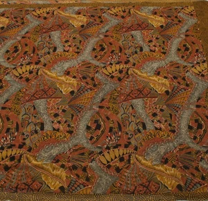 Sushila Vintage Multi-Color Indian Sari Pure Georgette Silk Printed Craft Fabric - Picture 1 of 9